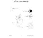 KitchenAid 5KCM1209BDG0 carafe and filter parts diagram