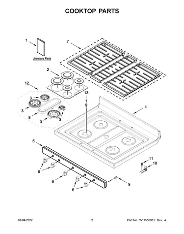 Cooktop parts