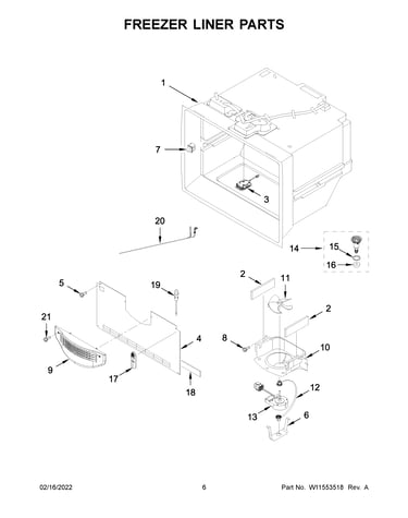 Freezer liner parts