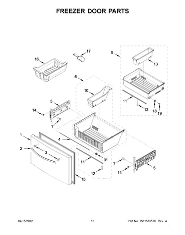 Freezer door parts