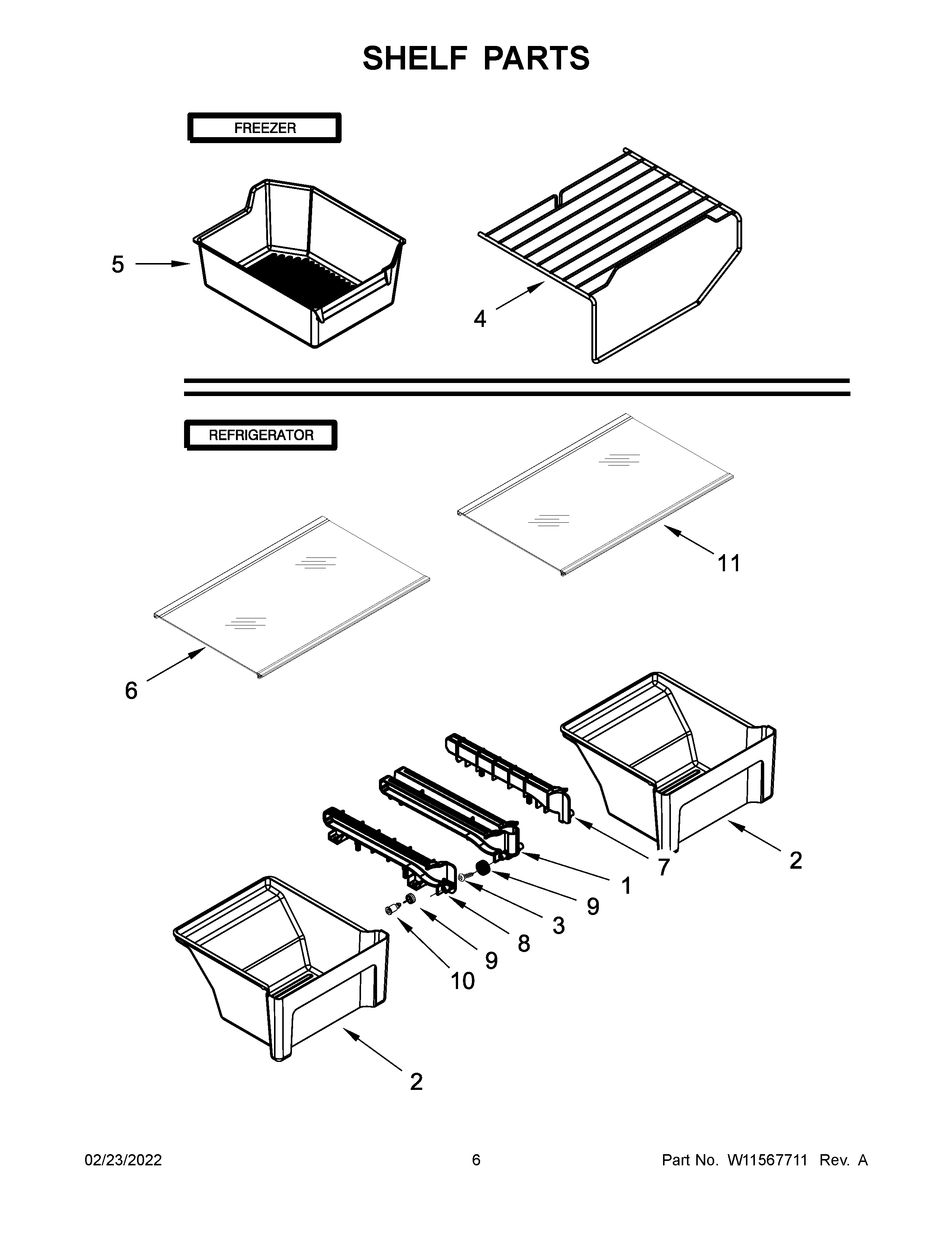Shelf parts