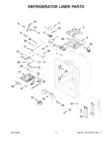 Refrigerator liner parts