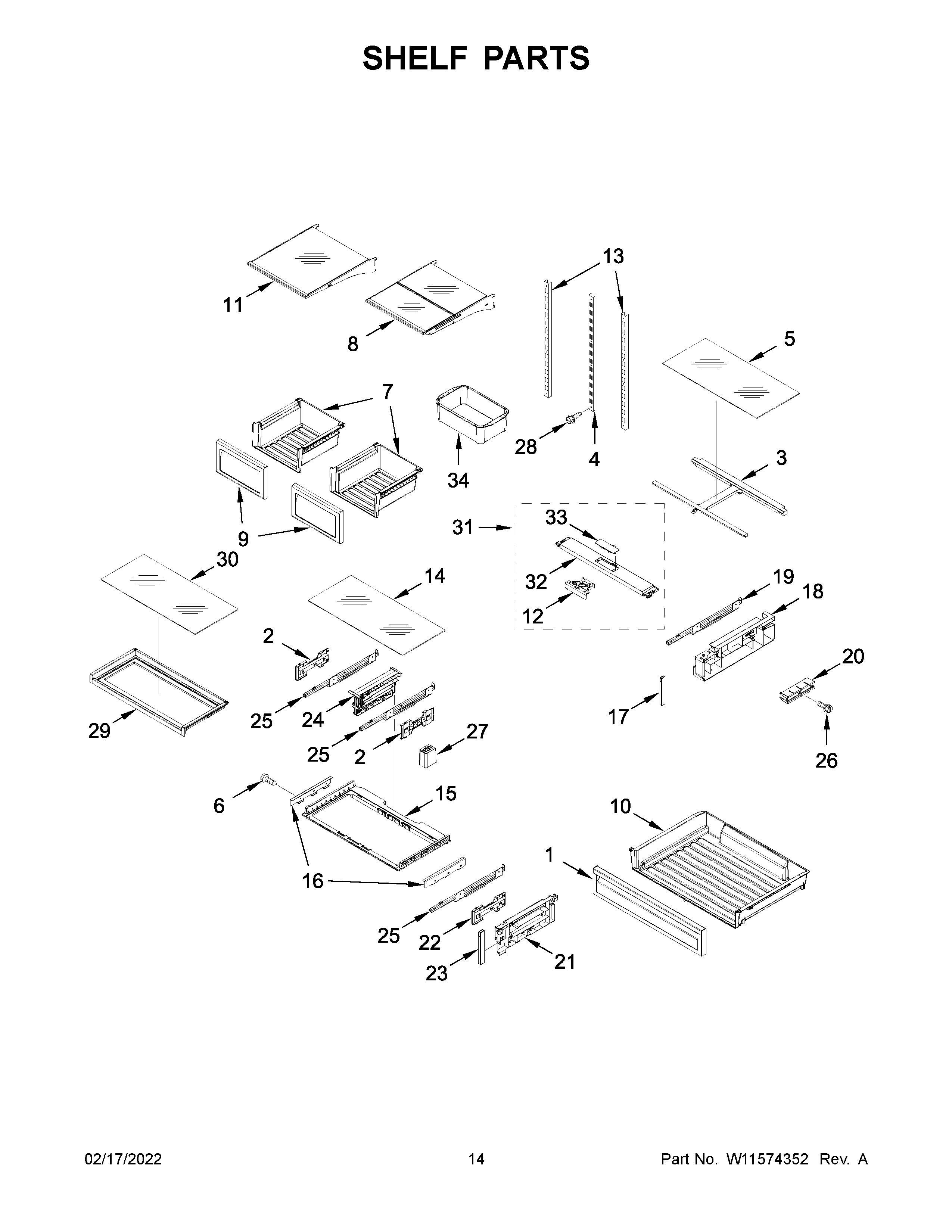 Shelf parts