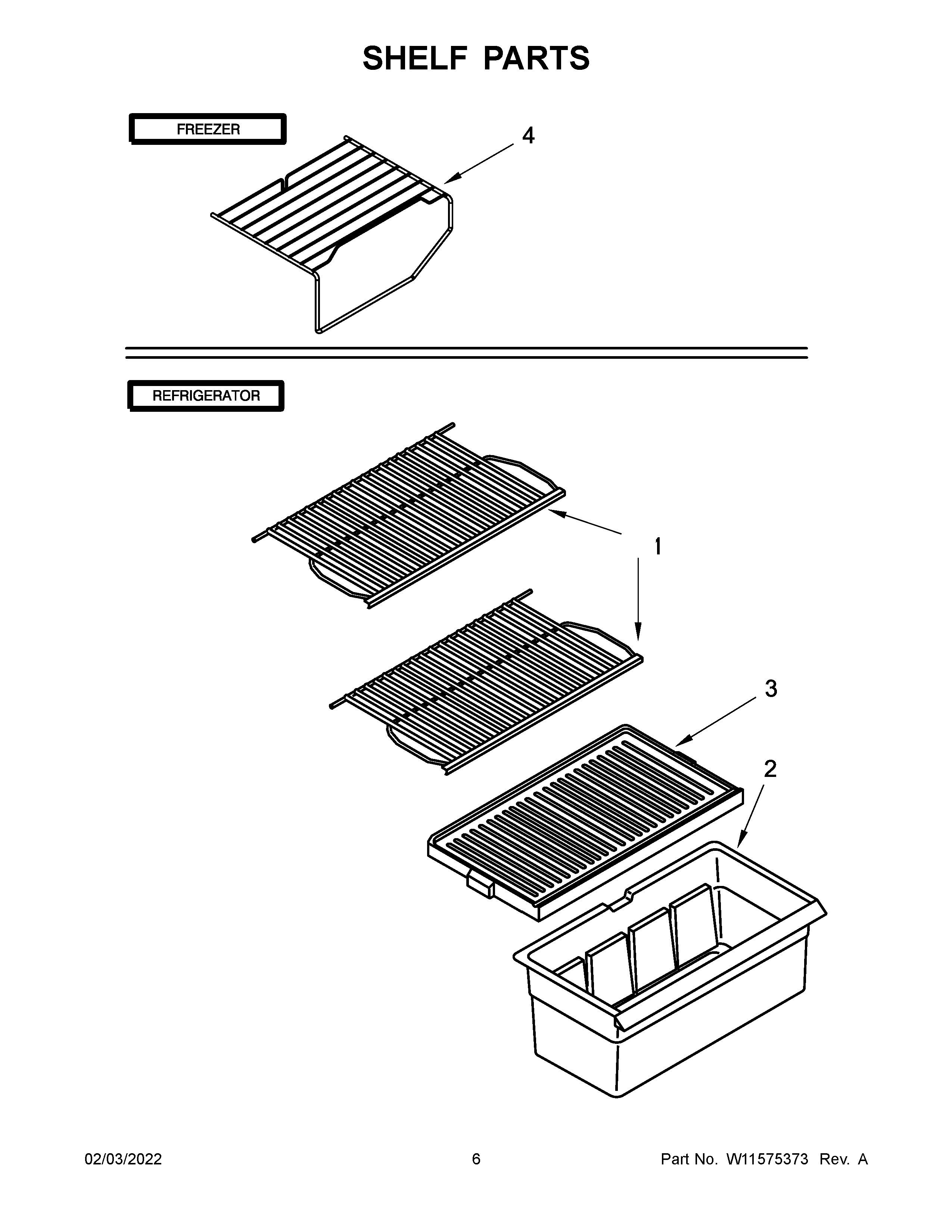 Shelf parts
