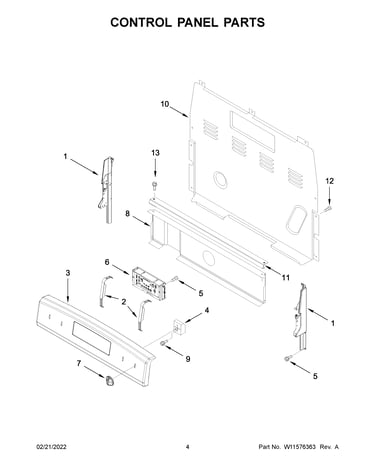 Control panel parts