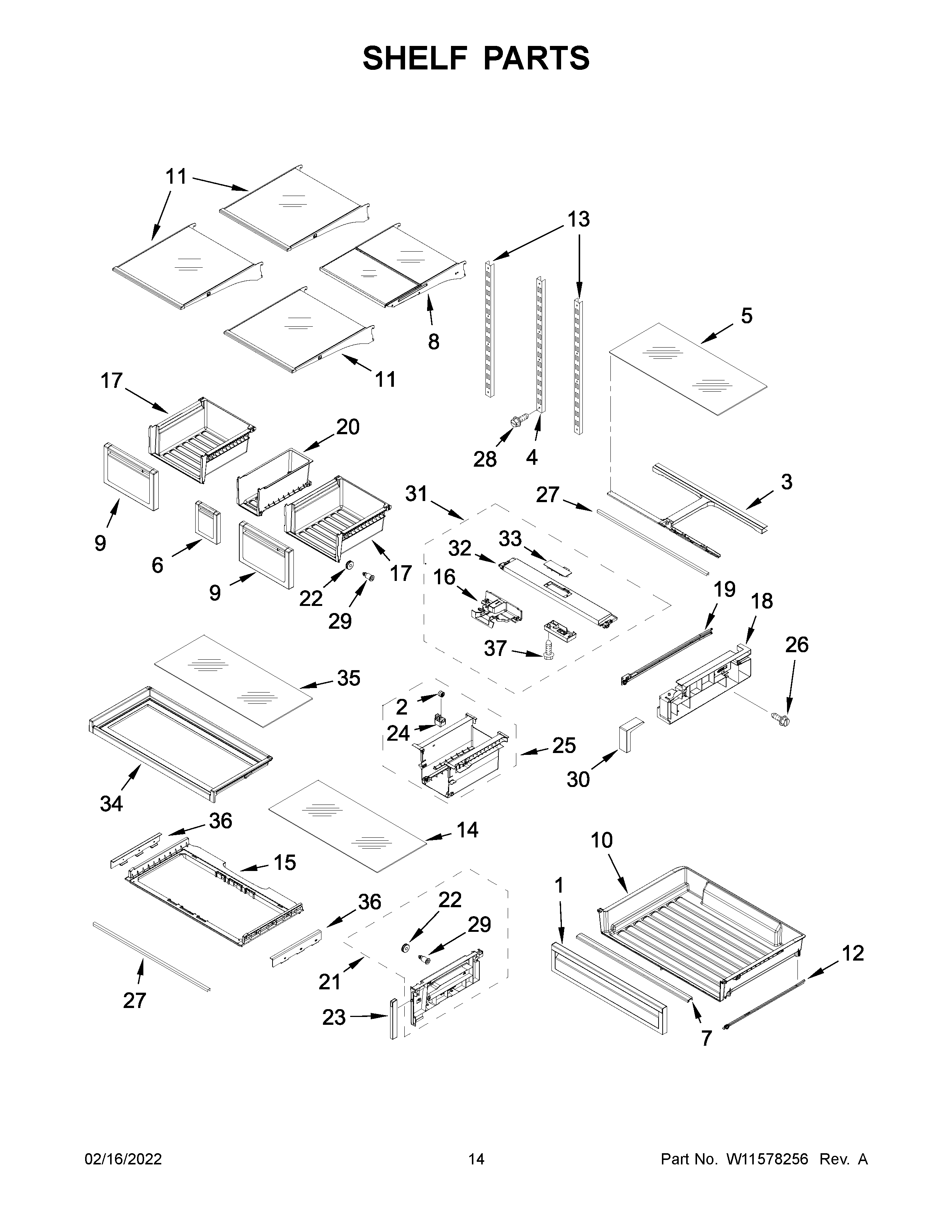 Shelf parts