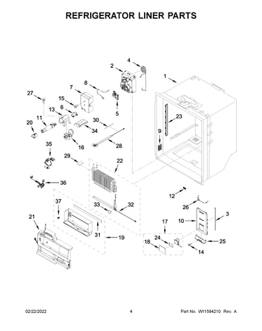 Refrigerator liner parts