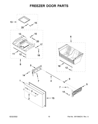 Freezer door parts