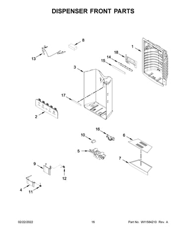 Dispenser front parts