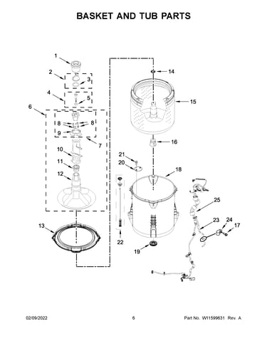 Basket and tub parts