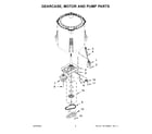 Whirlpool WTW4816FW3 gearcase, motor and pump parts diagram
