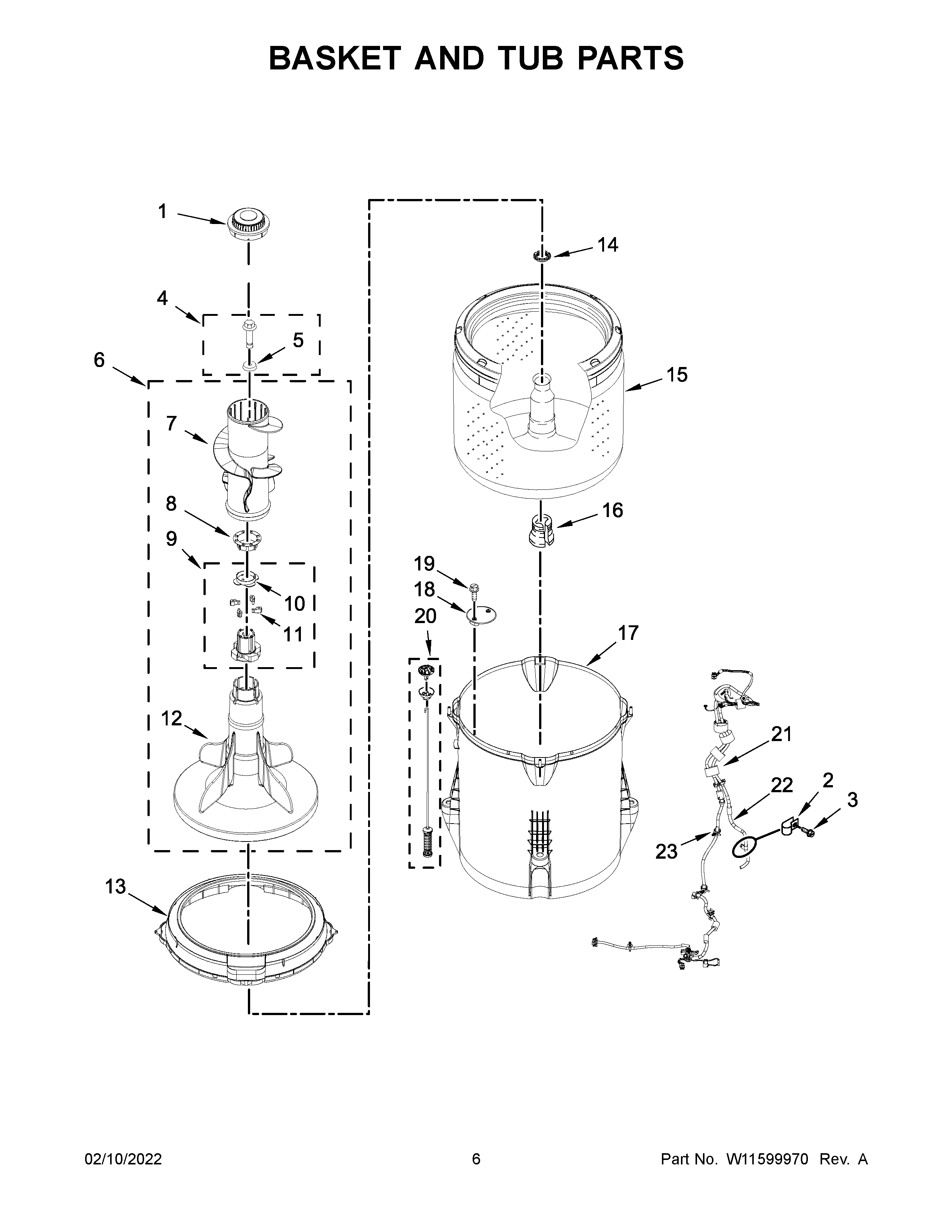 Basket and tub parts