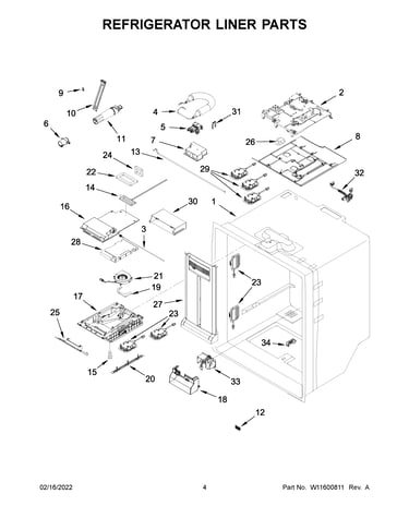 Refrigerator liner parts
