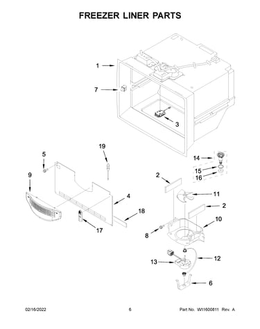 Freezer liner parts