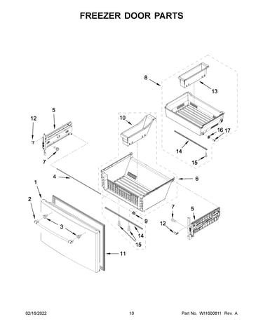 Freezer door parts