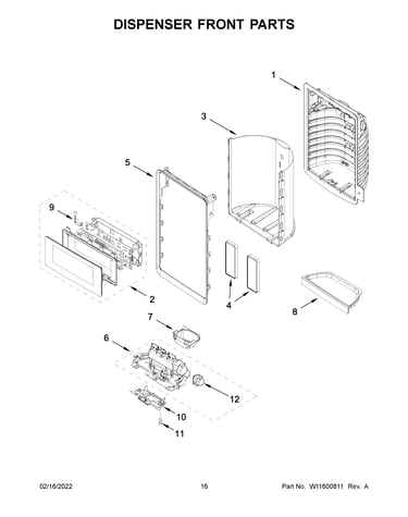 Dispenser front parts