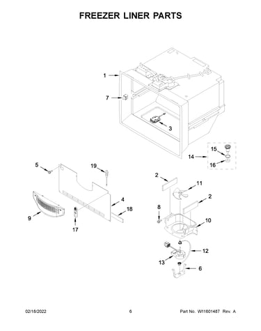 Freezer liner parts