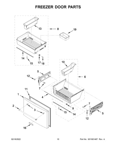 Freezer door parts