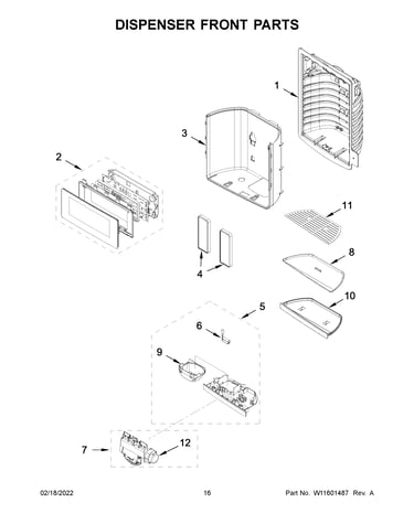 Dispenser front parts