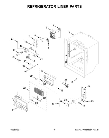 Refrigerator liner parts
