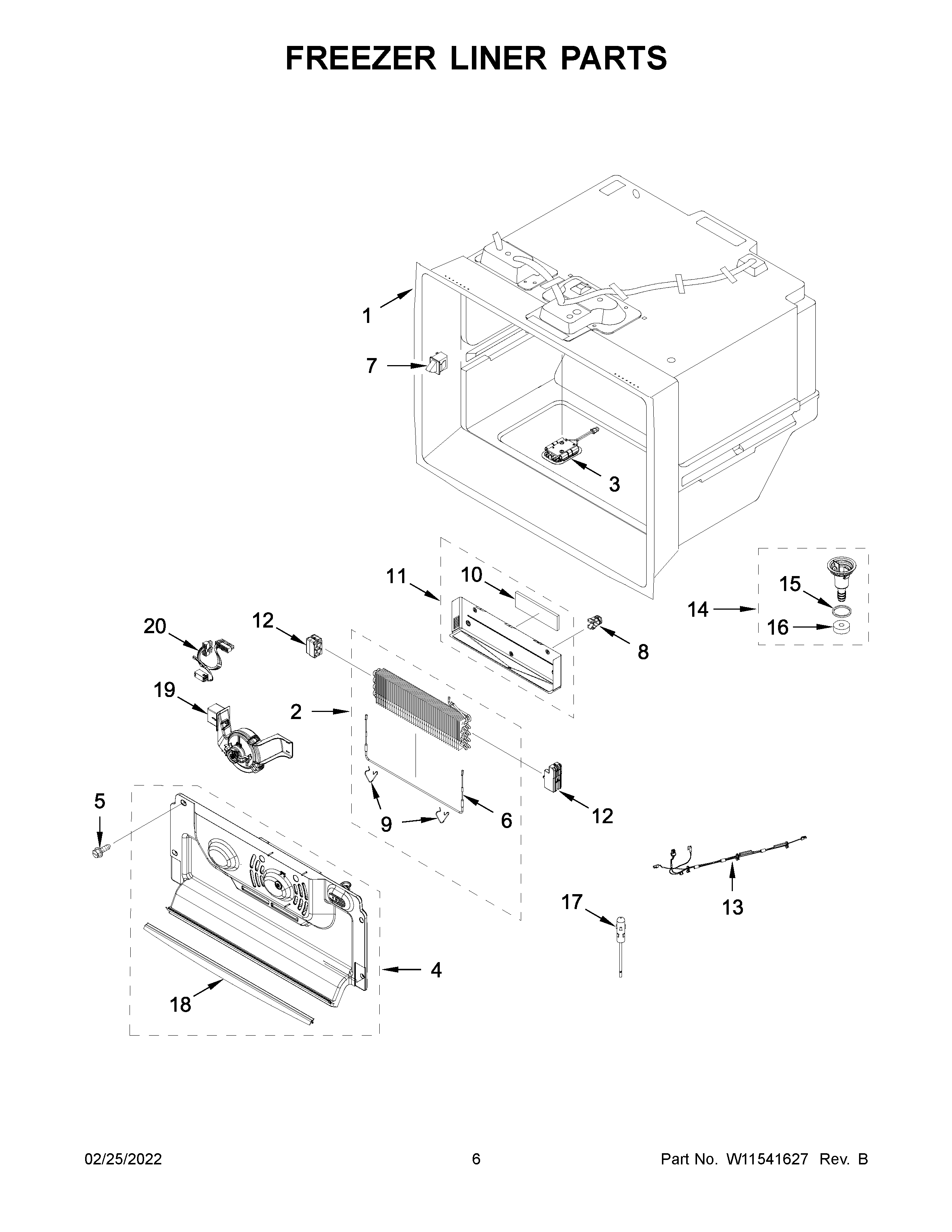 Freezer liner parts