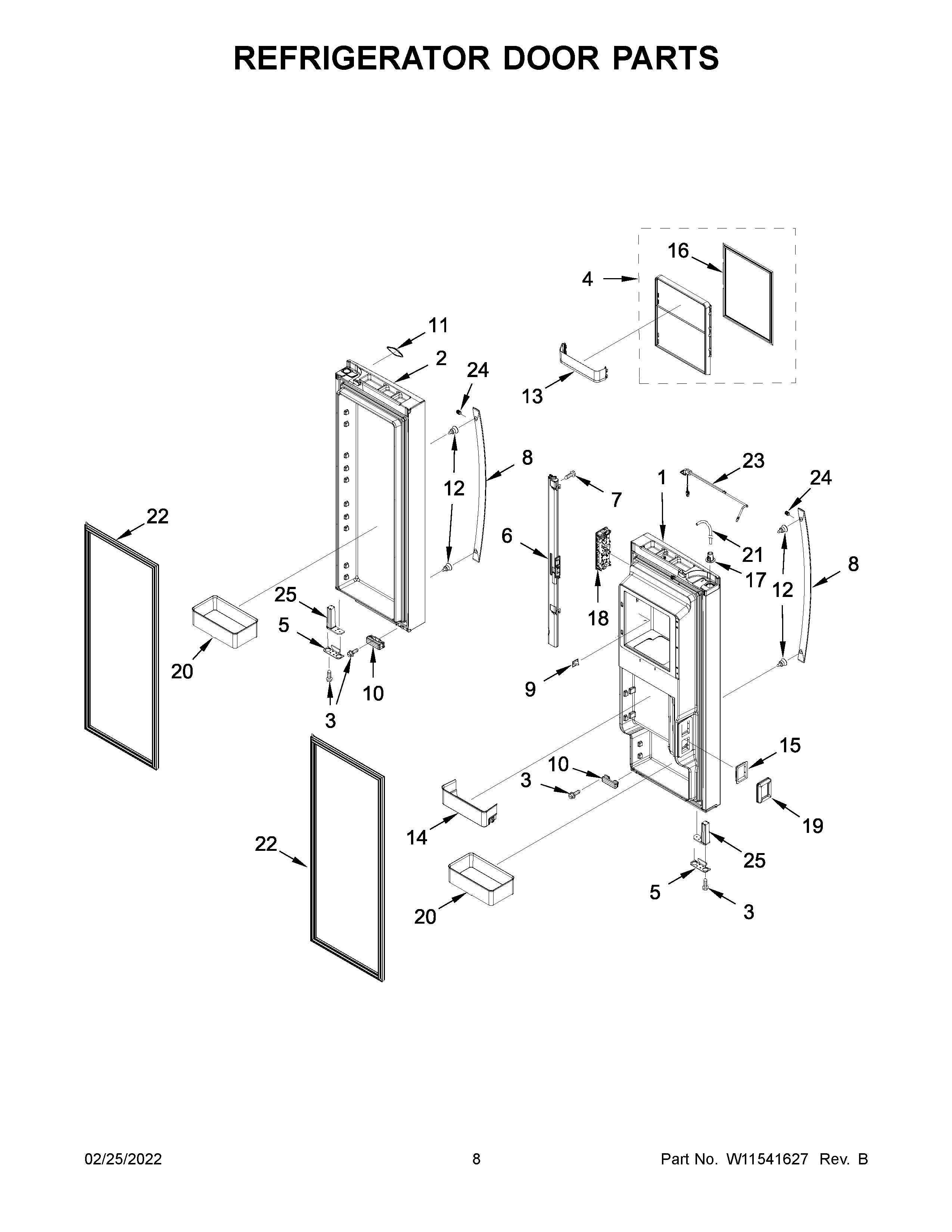 Refrigerator door parts