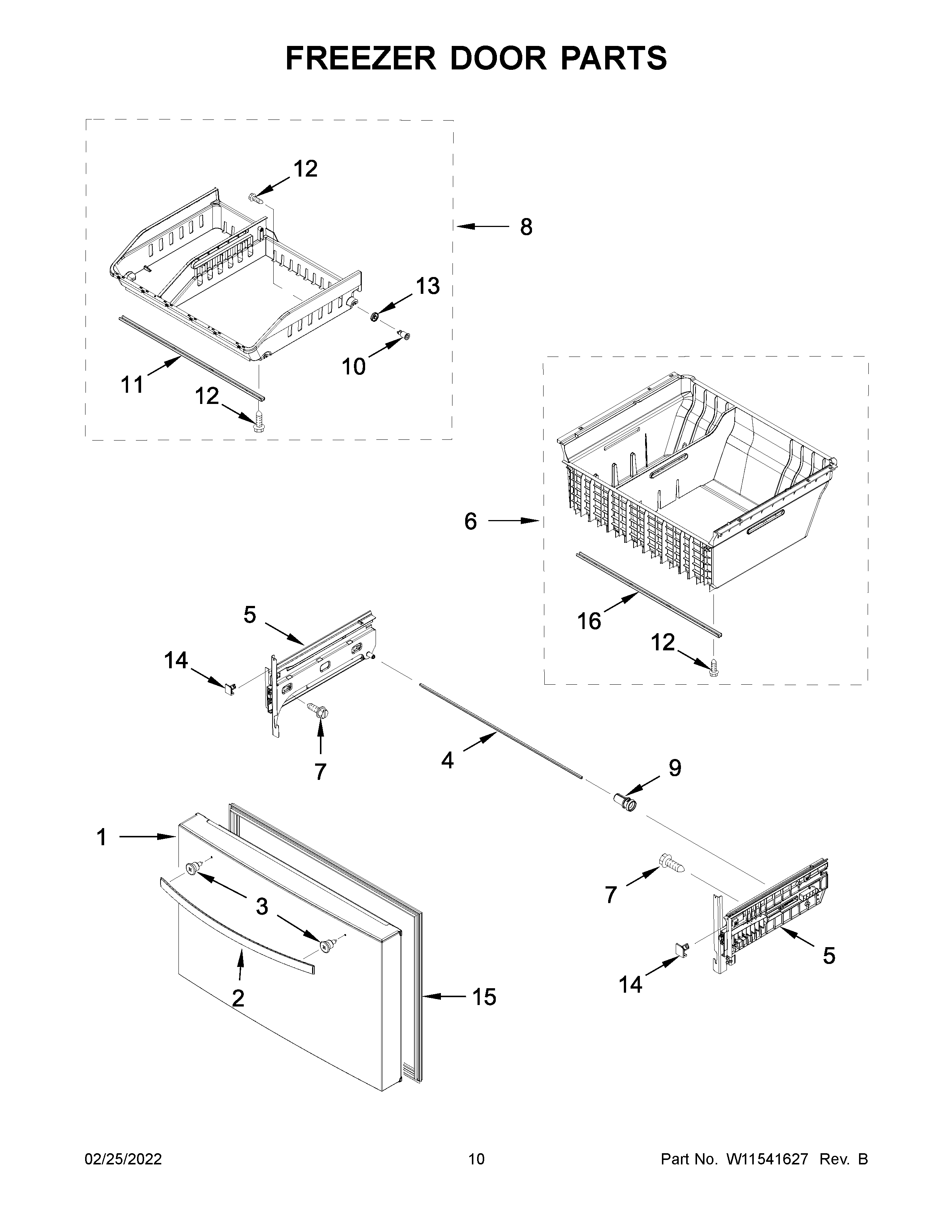 Freezer door parts