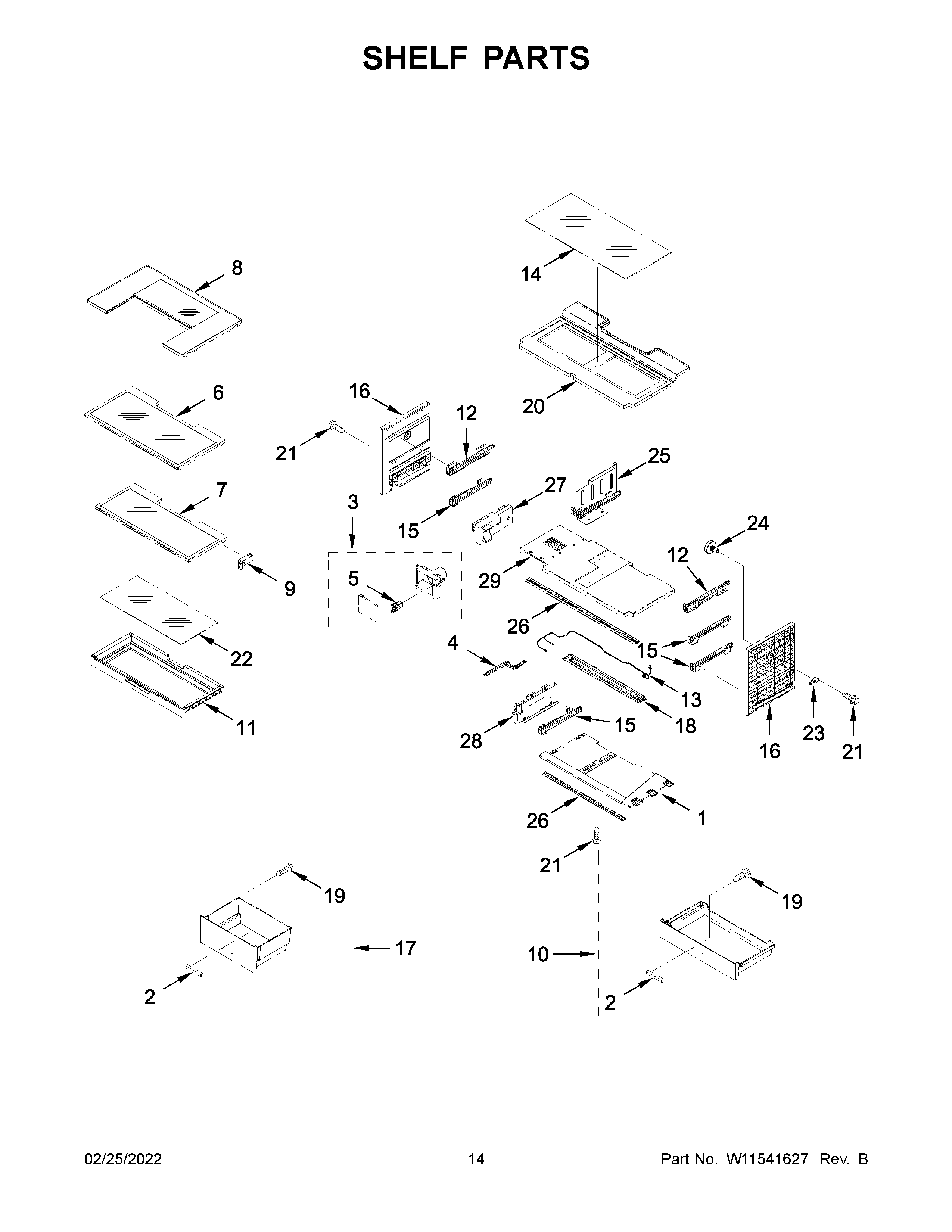 Shelf parts
