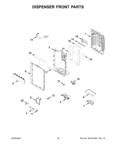 Dispenser front parts