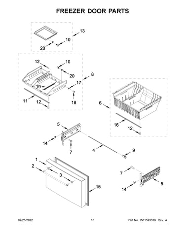 Freezer door parts