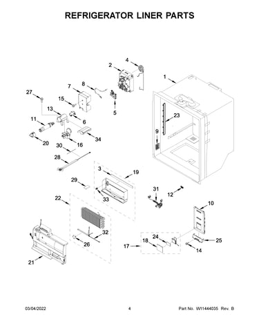 Refrigerator liner parts
