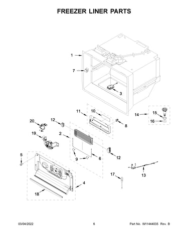 Freezer liner parts