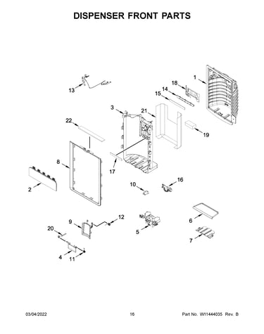 Dispenser front parts