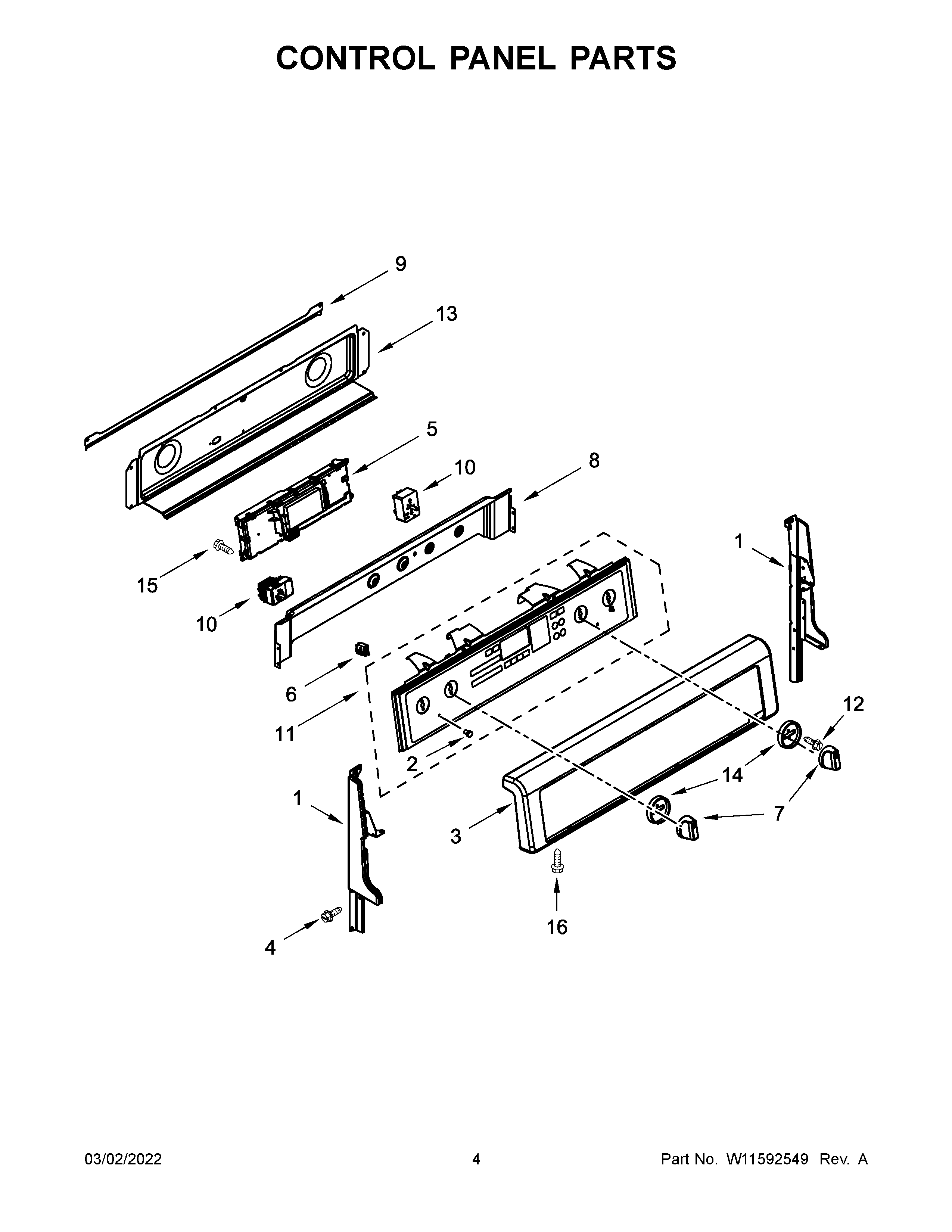 Control panel parts