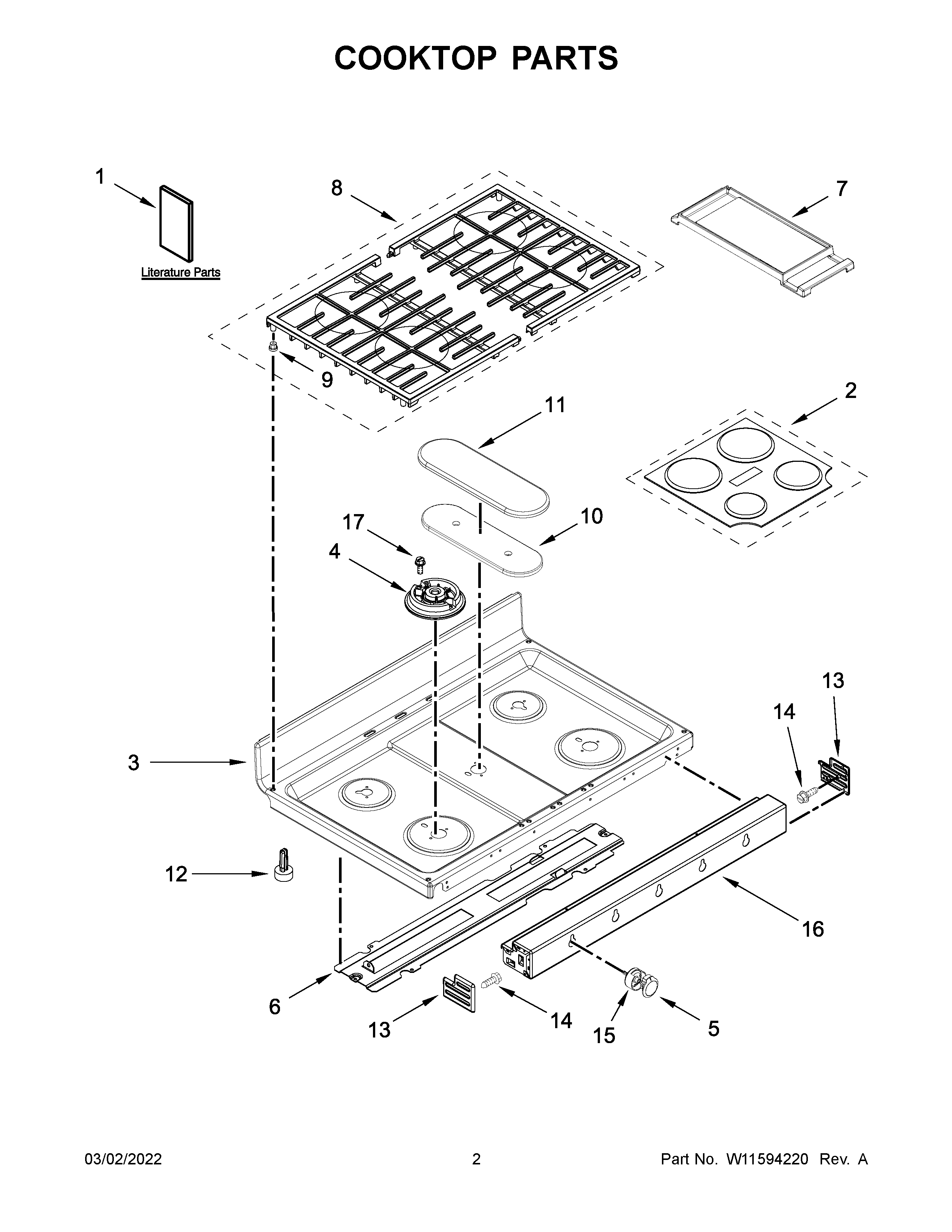 Cooktop parts