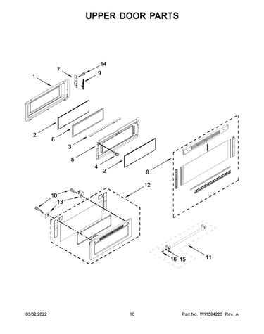 Upper door parts
