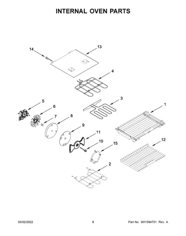 Internal oven parts
