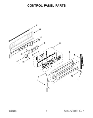 Control panel parts
