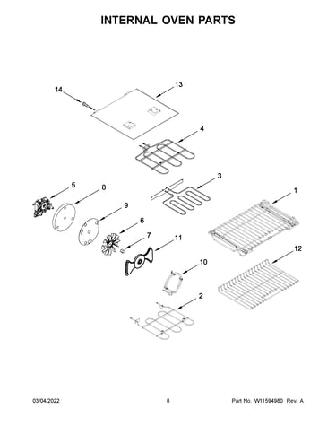 Internal oven parts