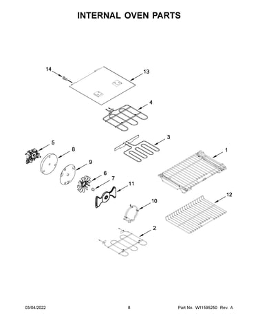 Internal oven parts