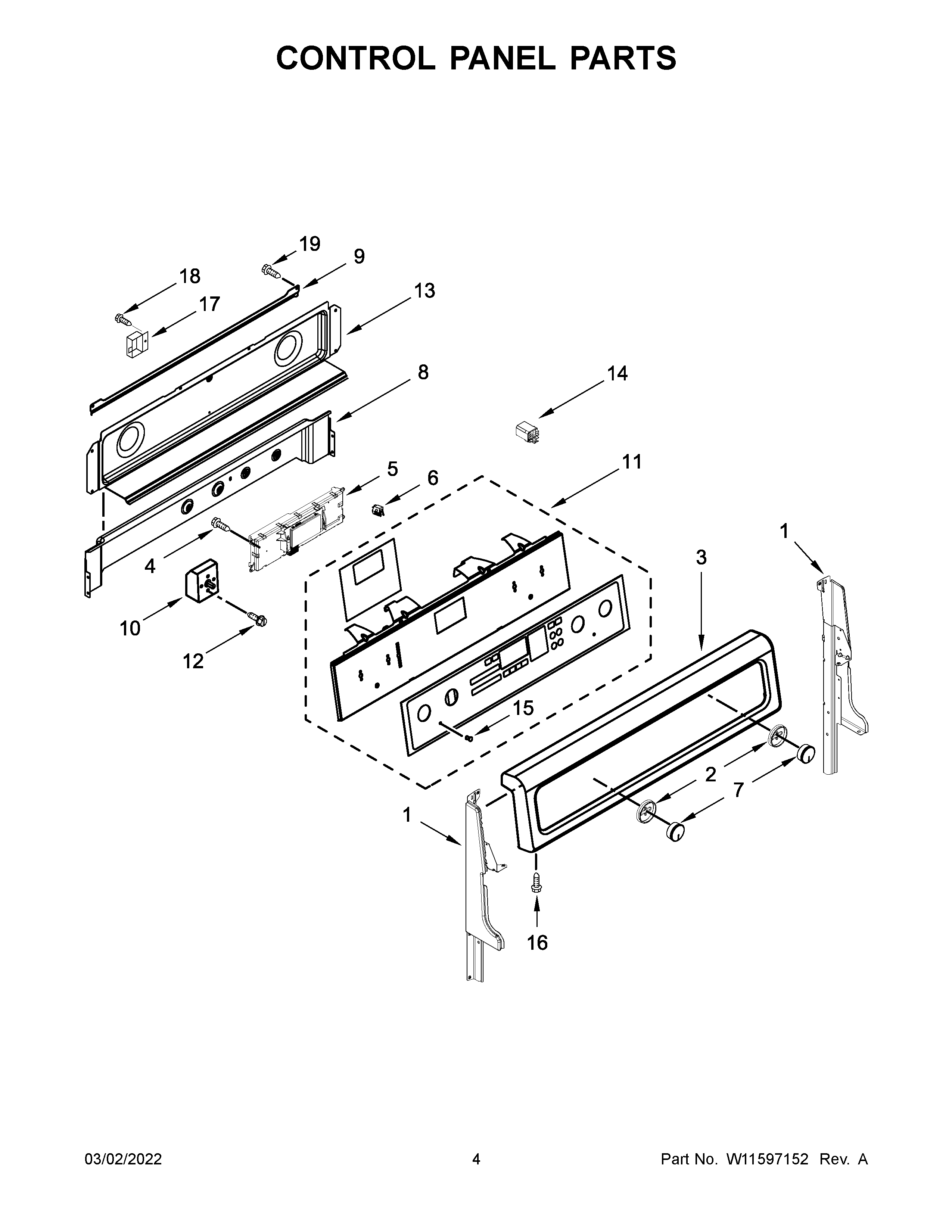 Control panel parts