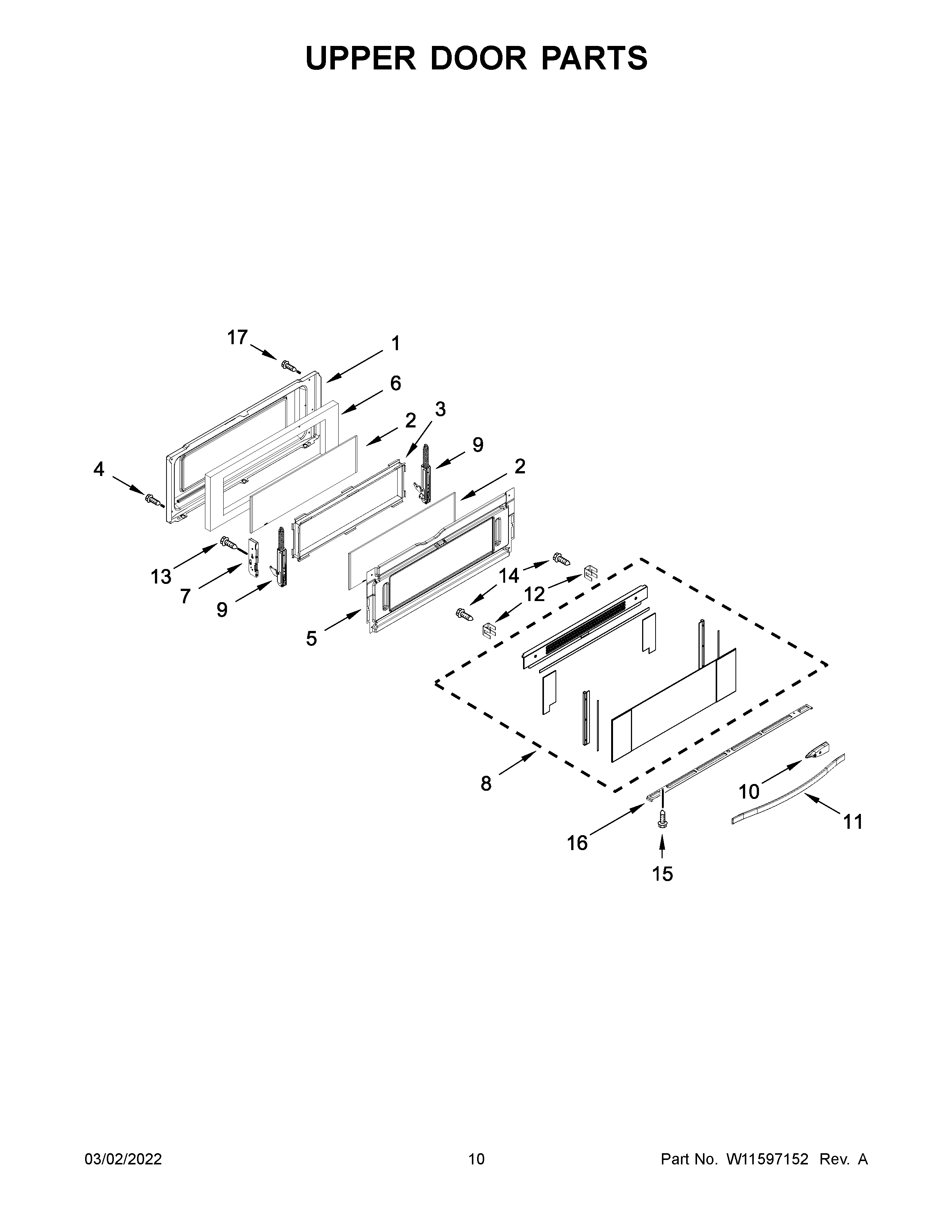 Upper door parts