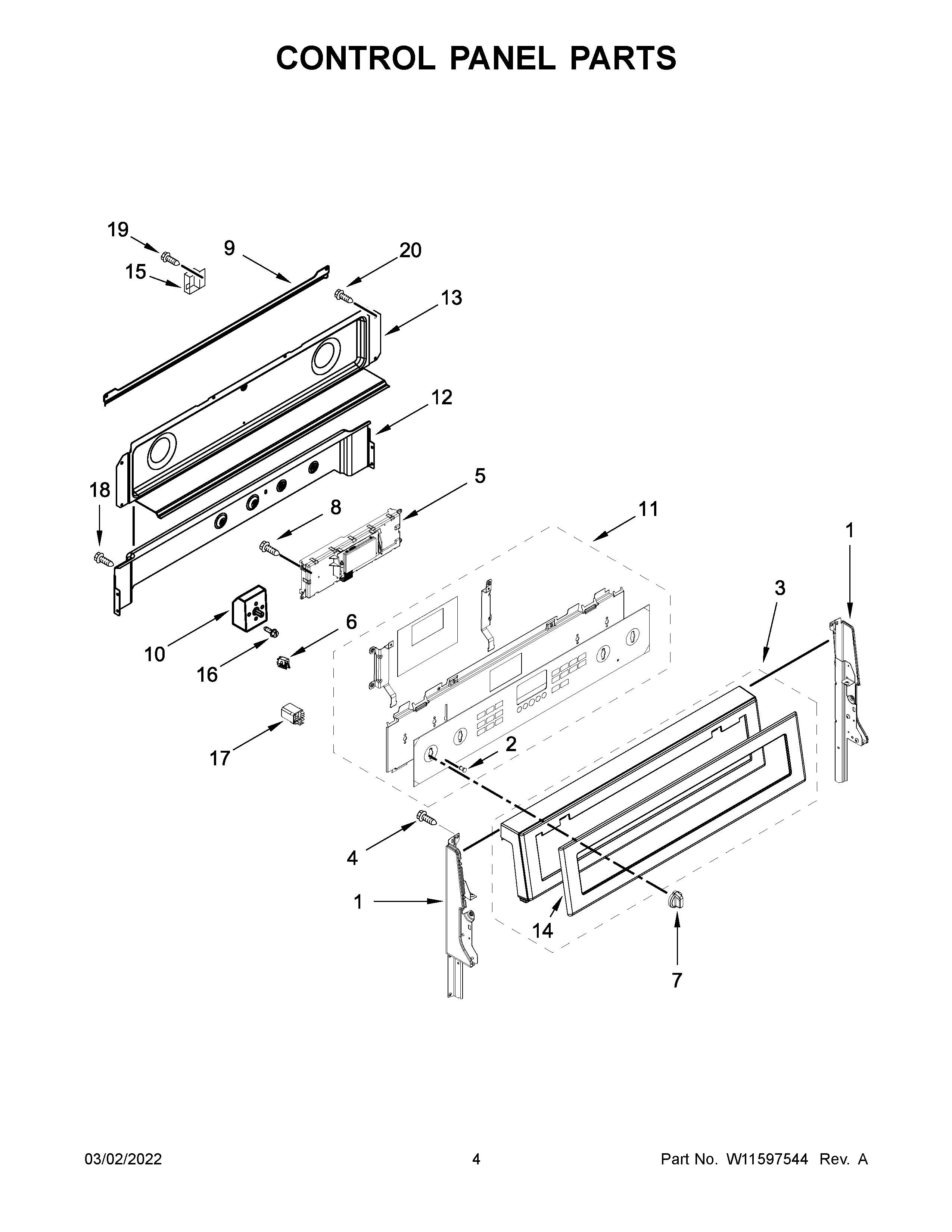 Control panel parts