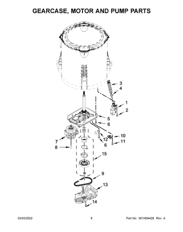 Gearcase, motor and pump parts