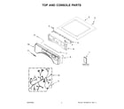 Whirlpool YWED5605MW0 top and console parts diagram