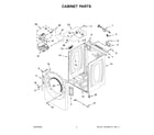 Whirlpool YWED5605MW0 cabinet parts diagram