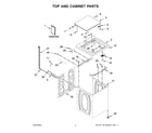 Whirlpool WTW4955HW3 top and cabinet parts diagram