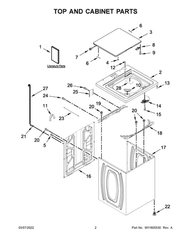 Top and cabinet parts