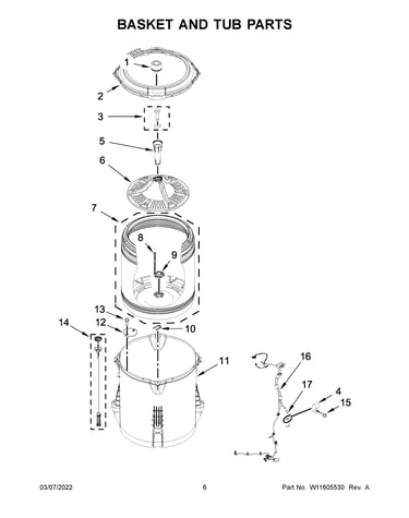Basket and tub parts