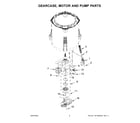 Whirlpool WTW4955HW3 gearcase, motor and pump parts diagram